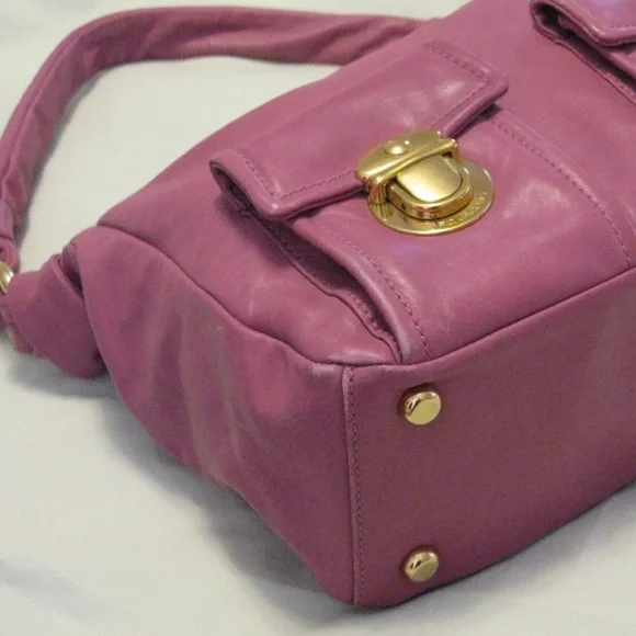 Marc Jacobs Collection 'Blake' Mauve Pink & Gold Hardware Multi-Pocket Hobo Bag